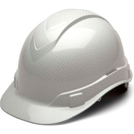 Ridgeline Cap Style Hard Hat Shiny White Graphite Pattern 4-Point Ratchet Suspension - Pkg Qty 16 HP44116S