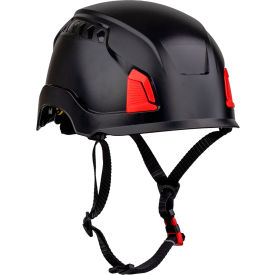 Traverse™ Cap Style Industrial Climbing Helmet Non-Vented HDPE Suspension Black 280-HP1491RM-11