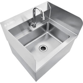 GoVets™ Stainless Steel Hands Free Wall Mount Sink W/Faucet & Splash Guards 454670