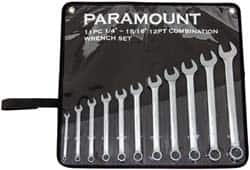 Combination Wrench Set: 11 Pc, 1/2