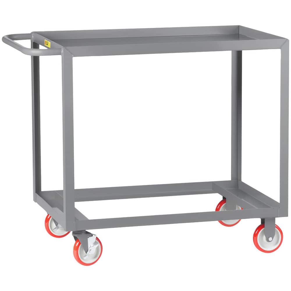 Carts, Cart Type: Open Base Shelf Truck , Caster Type: 2 Rigid, 2 Swivel , Material: Steel , Length (Inch): 41-1/2 , Height (Inch): 35  MPN:1LGL-2436-BRK