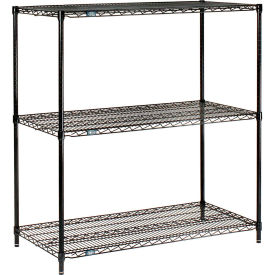 Nexel® 3 Shelf Black Epoxy Wire Shelving Unit Starter 60