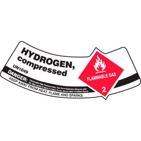 Accuform MCSLHYRVSP Gas Cylinder Shoulder Label Hydrogen Compressed Vinyl Adhesive 5/Pack MCSLHYRVSP