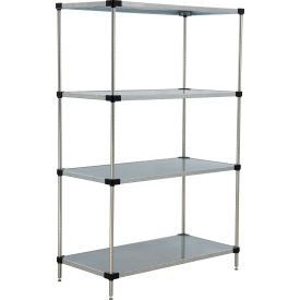 Nexel® 4 Shelf Galvanized Steel Solid Shelving Unit Starter 54