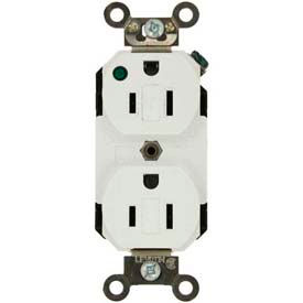 Leviton 8200-Plw 15a 125v Duplex Receptacle Self Grounding White - Pkg Qty 10 8200-PLW