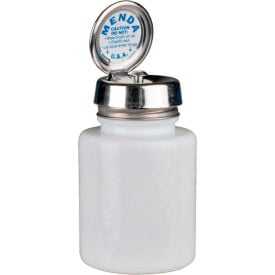 Menda 35389 Round White Glass Liquid Dispenser with Pure-Touch Pump 4 oz. 35389