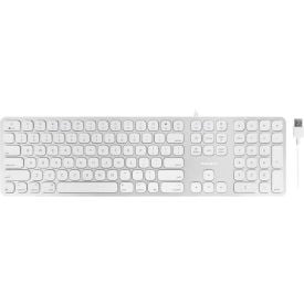 Macally Aluminum Slim USB Keyboard with 2 USB Ports for Mac MLUXKEYA