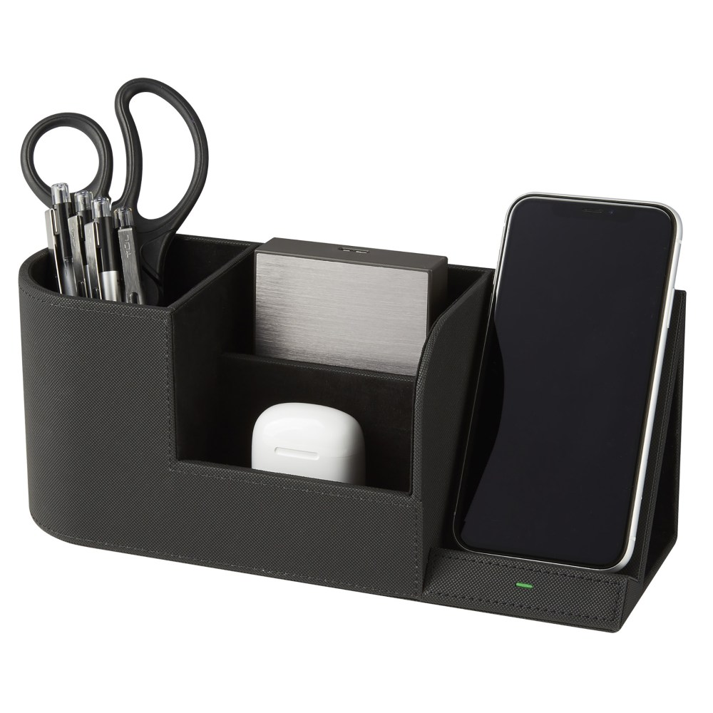 Realspace Desk Organizer With Wireless Charger With Antimicrobial Treatment, Black (Min Order Qty 2) MPN:WWL-HBA02