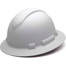 Ridgeline Full Brim Hard Hat Matte White Graphite Pattern 4-Point Ratchet Suspension - Pkg Qty 12 HP54116