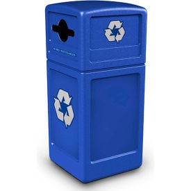 PolyTec™ Recycling Can w/Dome Lid Mixed Recycling 42 Gallon Blue 747304