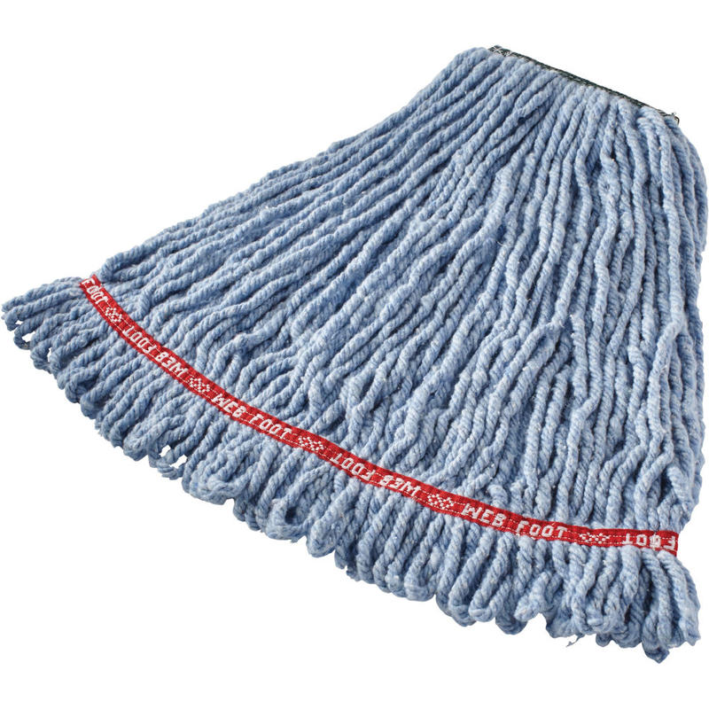 Rubbermaid Commercial Web Foot Wet Mop Heads, 1in, Blue, Pack Of 6 Heads MPN:RCPA21206BE