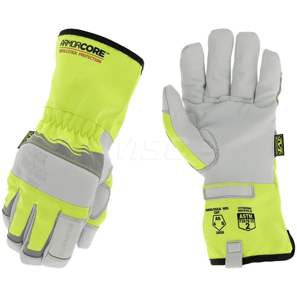 Cut & Puncture-Resistant Gloves: X-Large, ANSI Cut A5, ANSI Puncture 5, Cotton & Polyester Lined, Leather & Polyester MPN:NSIND-91-011