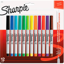 Sharpie® Permanent Markers - Ultra Fine Point - Assorted Colors - 12 Pack 37175PP