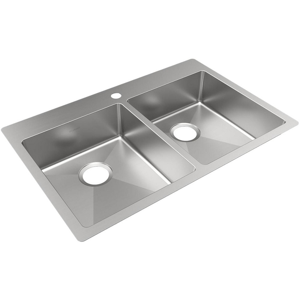 Sinks, Type: Dropin, Undermount , Mounting Location: Countertop , Number Of Bowls: 2 , Material: Stainless Steel , Faucet Included: No  MPN:ECTSRAD3322601