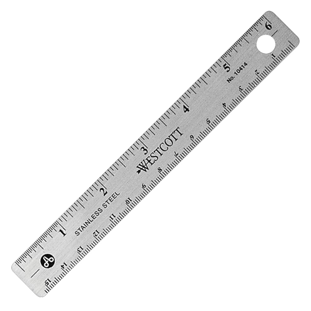 Westcott Stainless Steel Ruler, 6in/15cm (Min Order Qty 19) MPN:R5906