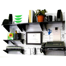 Wall Control Office Wall Mount Desk Storage and Organization Kit White/Black 48