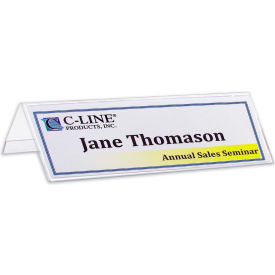 C-Line Products Medium rigid Heavyweight Plastic Name Tent Holder 2 1/2 x 8 1/2 Clear 25/BX 87597