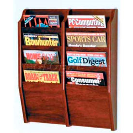 Wooden Mallet Cascade™ 8 Pocket Magazine Rack Mahogany MR24-8MH