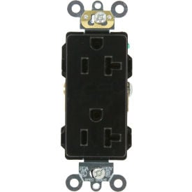 Leviton 16362-E 20a 125v Decora Plus Duplex Receptacle Self Grounding Black - Pkg Qty 10 16362-E