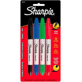 Sharpie® Twin Tip Permanent Markers Set Of 4 Assorted Colors 32174PP