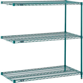 Nexel® 3 Shelf Poly-Green® Wire Shelving Unit Add On 24