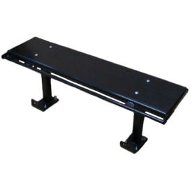 Prisoner Bench 3-ft. Solid Steel Seating with Steel Frame Without Backrest - Black PB3-NB-STD-SOLID-STEEL-BLACK