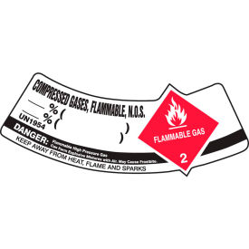 Accuform MCSLCORVSP Gas Cylinder Label Compressed Gases Flammable N.O.S. Vinyl Adhesive 5/Pack MCSLCORVSP