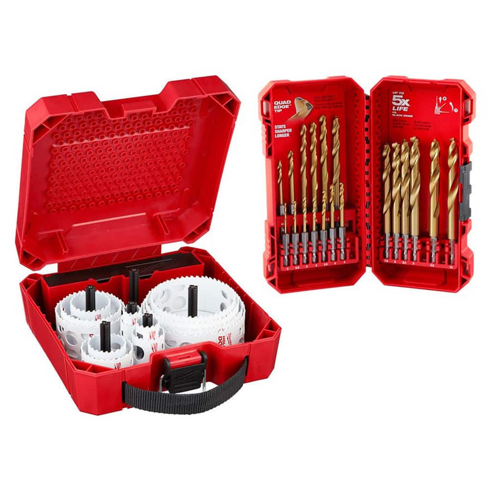 Hole Saw Kits, Minimum Saw Diameter (Decimal Inch): 3/4 , Maximum Saw Diameter (Decimal Inch): 4-1/2 , Number of Hole Saws: 13 , Cutting Edge Style: Toothed  MPN:1545701/3552725