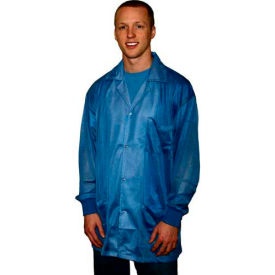 Transforming Technologies ESD Jacket Collared Snap Cuff Light Blue X-Large JKC 8805SPLB