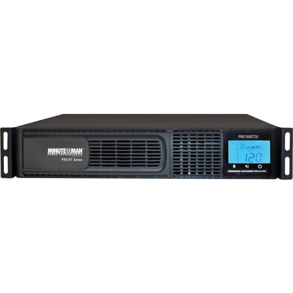 Minuteman PRO-RT PRO1500RT2U 1500VA Tower/Rack/Wall Mountable UPS - 2U Tower/Rack/Wall Mountable - 4 Minute Stand-by - 120 V AC Input - 120 V AC Output - 8 x NEMA 5-15R MPN:PRO1500RT2UNC