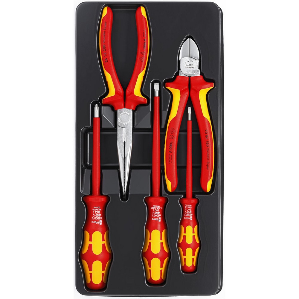 Combination Hand Tool Sets, Set Type: Insulated Pliers and Screwdriver Set , Number Of Pieces: 5 , Tool Finish: Insulated , Container Type: Molded Plastic  MPN:00 20 13