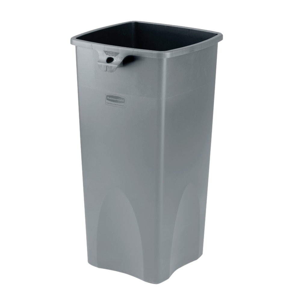 Rubbermaid Square Plastic Trash Container, 23 Gallons, 31inH x 15-1/2inW x 16-1/2inD, Gray MPN:FG356988 GRAY