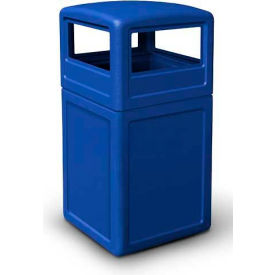 PolyTec™  Square Waste Container with Dome Lid Blue 42-Gallon 73290499