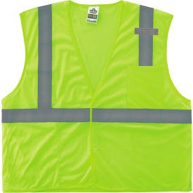 Ergodyne GloWear 8210HL-S Mesh Hi-Vis Safety Vest Class 2 Economy Single Size 4XL Lime 24528