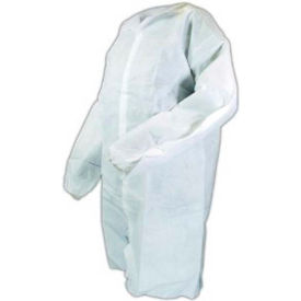 SMS Lab Coat No Pockets Elastic Wrists Snap Front Single Collar Blue 2XL 30/Case LC0-BE-SMS-2XL