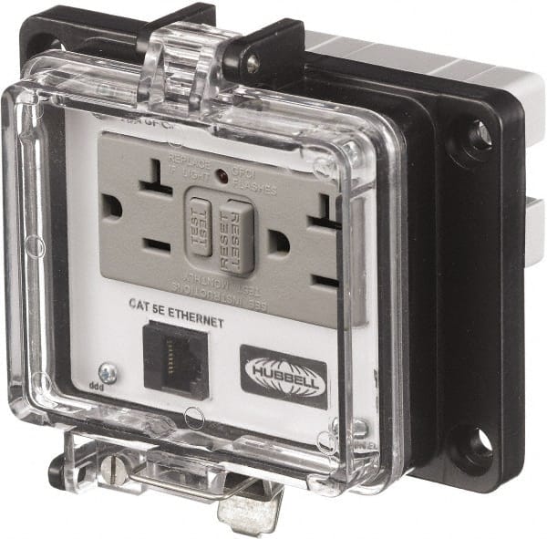 1 Port, 3 Power Receptacle, Ethernet, Clear Data Port Receptacle MPN:PR4X205E