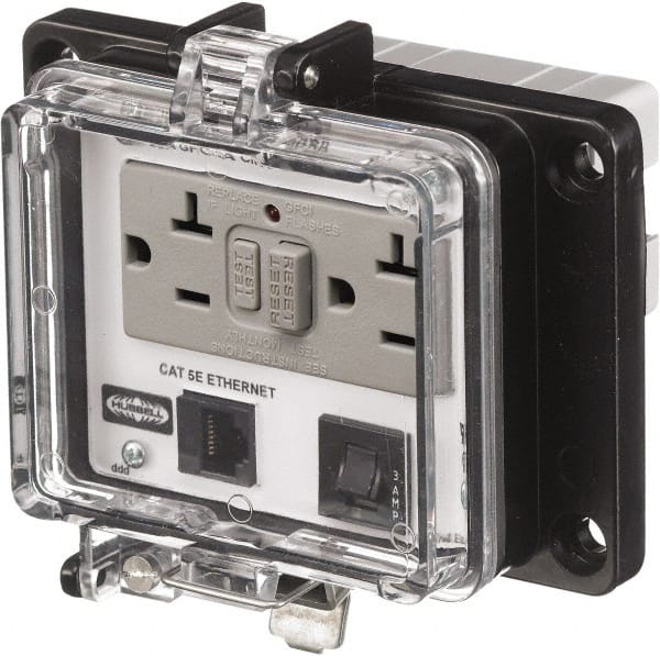 1 Port, 3 Power Receptacle, Ethernet, Clear Data Port Receptacle MPN:PR4X205EB