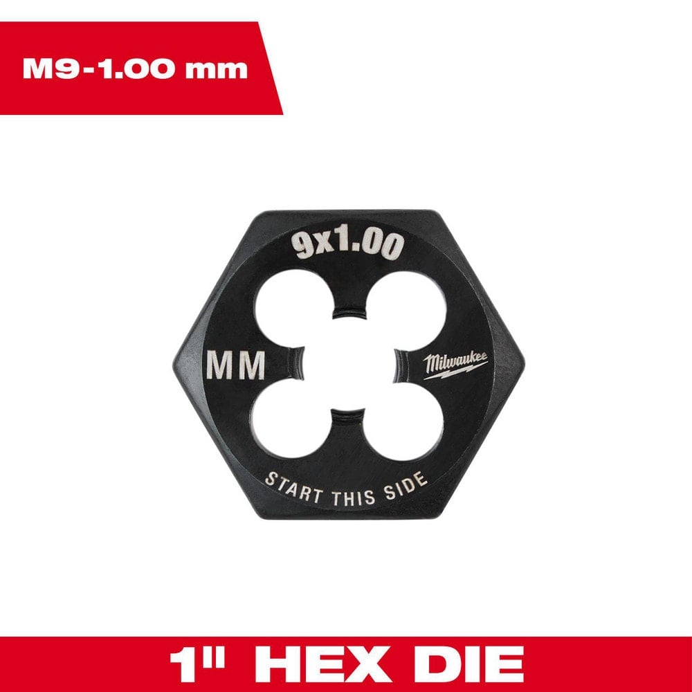 Hex Rethreading Dies, Thread Size (mm): M9x1 , Material: Carbon Steel , Thread Direction: Right Hand , Thread Standard: Metric Fine , Series: Hex-LOK  MPN:49-57-5349