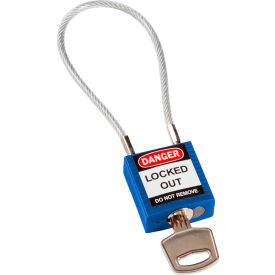 Brady® 146122 Cable Safety Padlock With Label 4-3/16