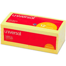 Universal® Standard Self-Stick Notes 3 x 3 Yellow 12 100-Sheet Pads/Pack UNV35668