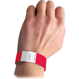 C-Line Products DuPont Tyvek Security Wristbands Red 100/PK 89104