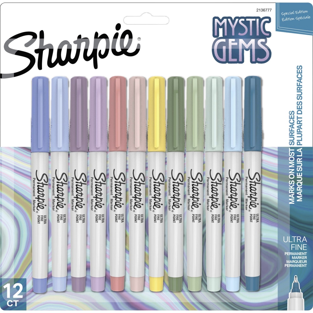 Sharpie Mystic Gems Permanent Markers - Ultra Fine Marker Point - Multi - 12 / Pack (Min Order Qty 5) MPN:2136777