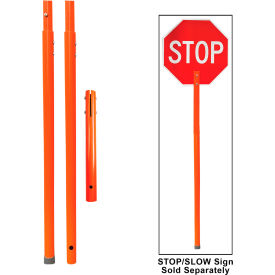 Plasticade® PVC Flagger Pole For STOP/SLOW Signs Spring button 84