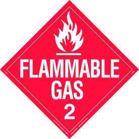 LabelMaster®Z-EZ8 Flammable Gas Placard Worded Removable Vinyl 25/Pack Z-EZ8