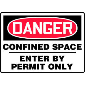 Accuform MCSP001VS Danger Sign Confined Space Enter By Permit Only 14