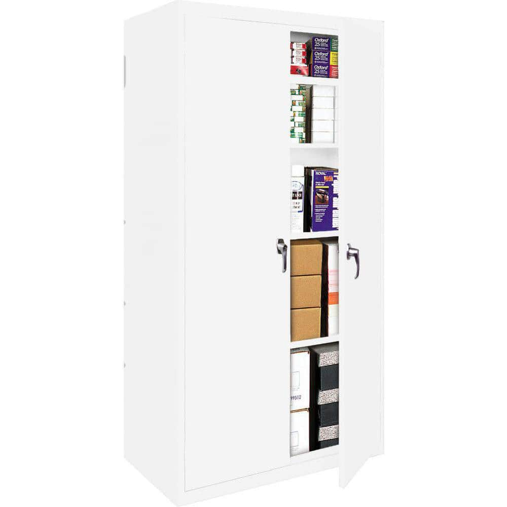 Storage Cabinets, Cabinet Type: Fixed Shelf, Lockable Storage , Cabinet Material: Steel , Width (Inch): 42in , Depth (Inch): 18in  MPN:FS-42-W