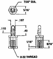 #8-32 Thread, 3/4