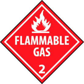 NMC™ Dot Flammable Gas 2 Placard Sign Pressure Sensitive Vinyl DL46P