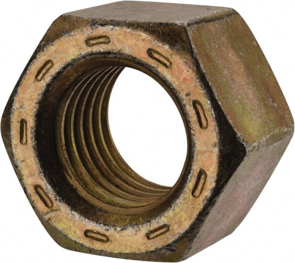 Hex Nut: 7/8-9, Grade L9 Steel, Zinc Yellow Dichromate Cad & Waxed Finish MPN:444018BR