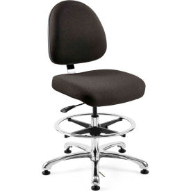 Bevco 9350M-E-F-BLK Integra-ESD Fabric Upholstered Chair Medium-Back Aluminum Base Ebony 9350M-E-F-EBY